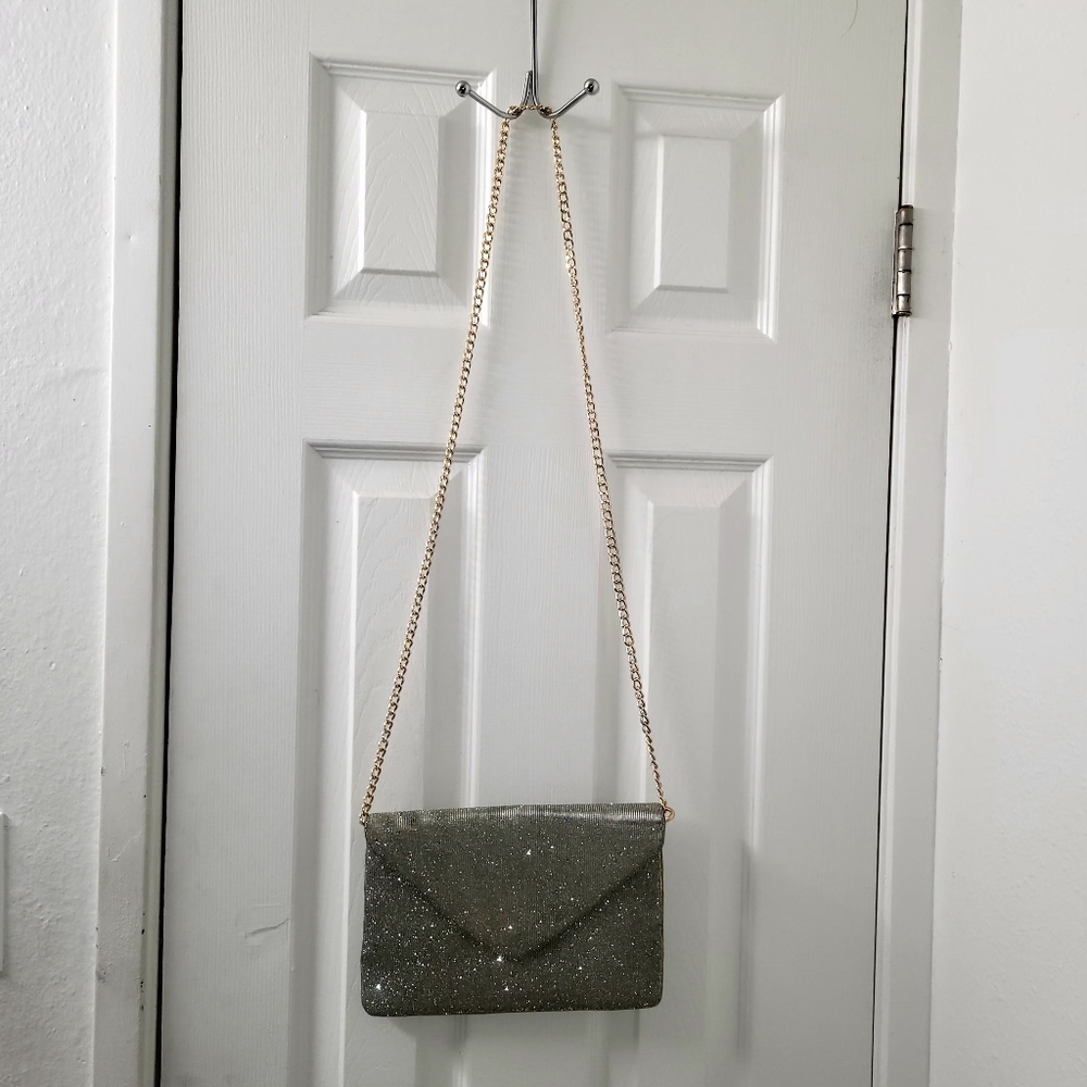 A New Day Holographic Silver Sparkle Purse - Near Perfect Condition - Festive!